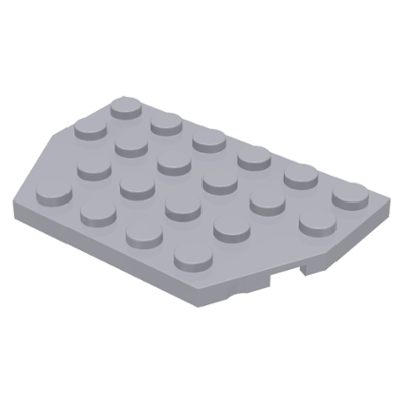 Wig, Plaat 4x6 met afgesneden hoeken Light Bluish Gray